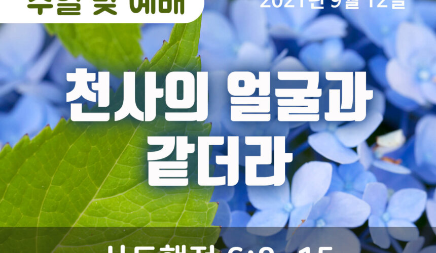 2021-09-12_설교말씀(홈페이지) (1) 천사의 얼굴과 같더라