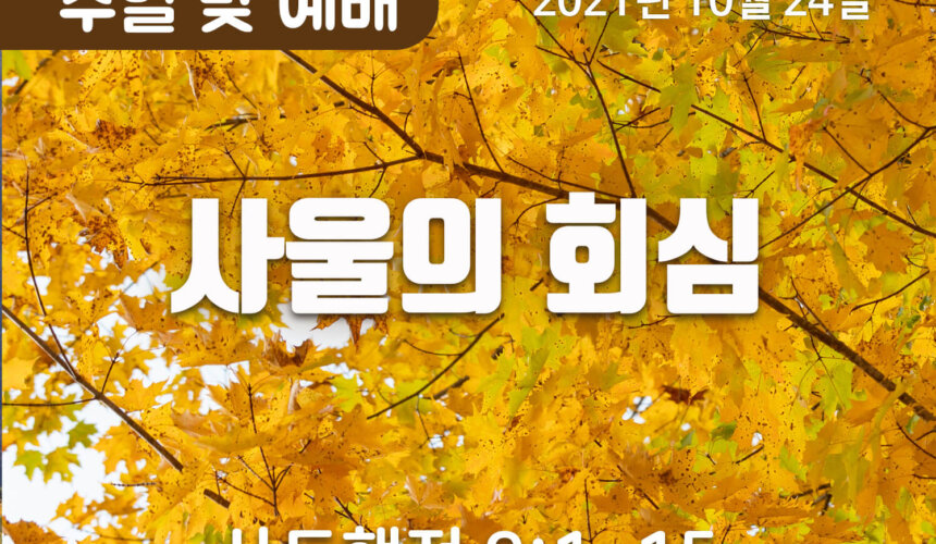 2021-10-24_설교말씀(홈페이지) (1) 사울의 회심