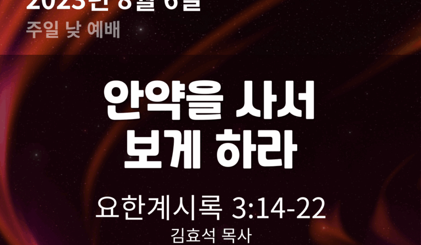 20230806 안약을 사서 보게 하라