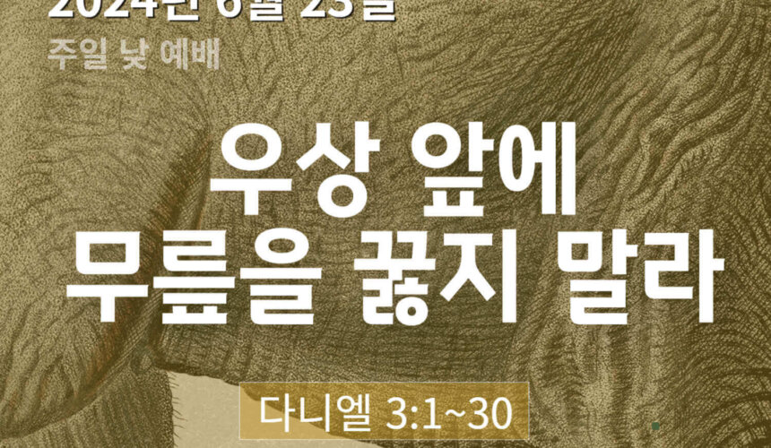 240623 우상 앞에 무릎을 꿇지 말라